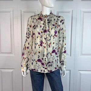 SATEEN women's floral blouse large